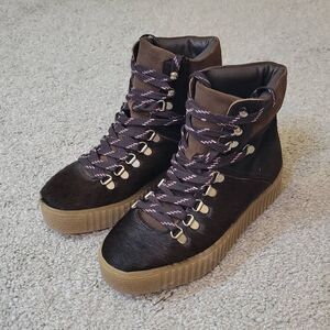 Anthropologie Shoe the Bear Brown Pony Hair Size 5.5